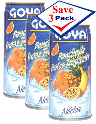 Goya Tropical Fruit Punch 9.6 Oz Pack of 3